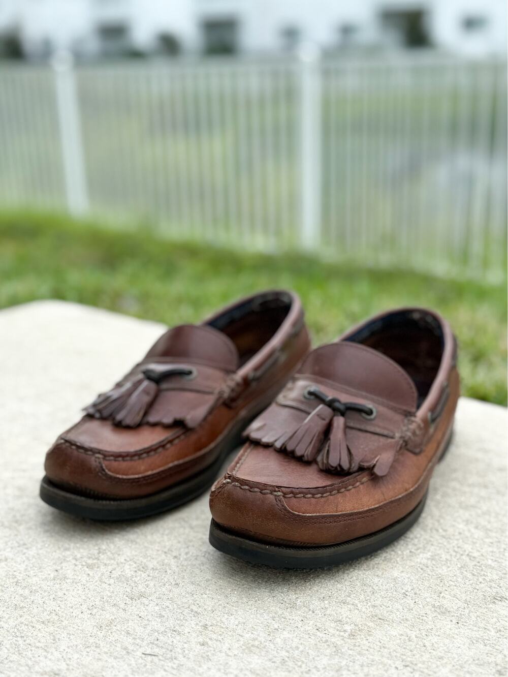 Dockers Men’s 8.5M Brown Leather Kiltie Tassel Loafers